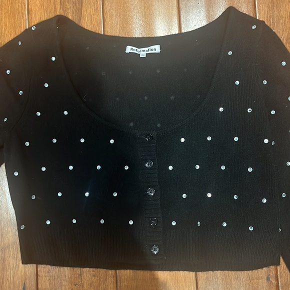 Cashmere Reformation cropped sweater with jewels - Picture 2 of 3